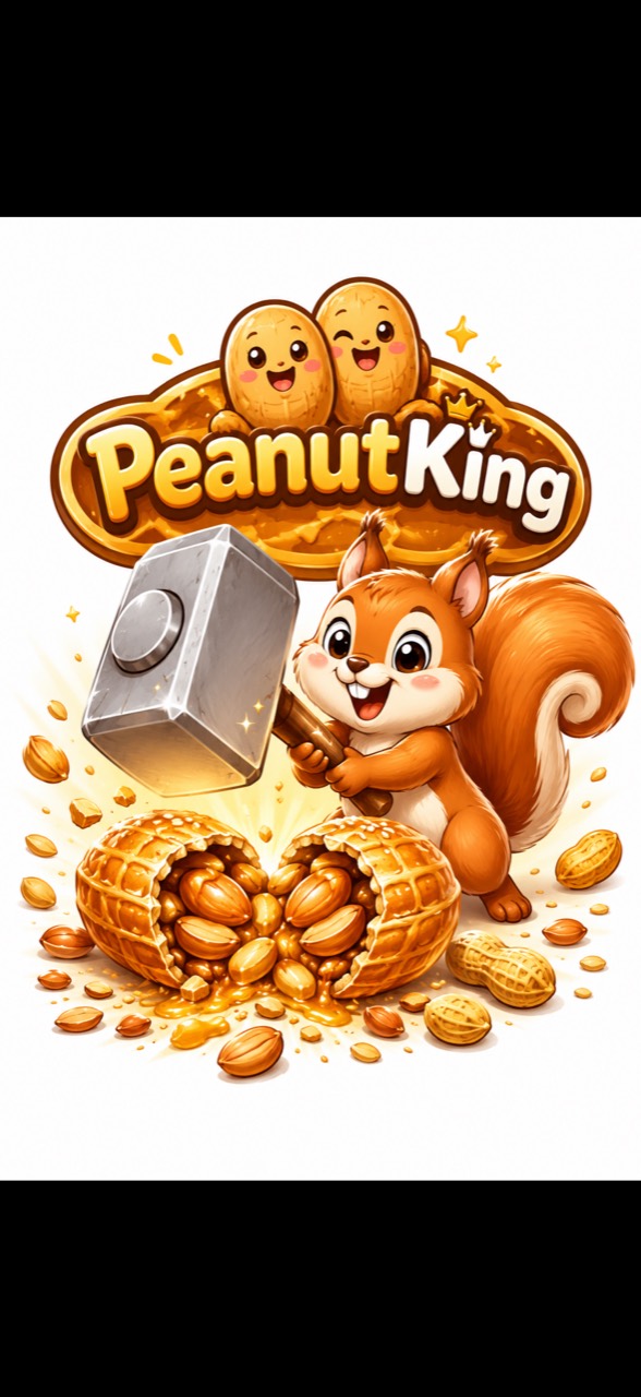 Peanut King squirrel and peanut character logo